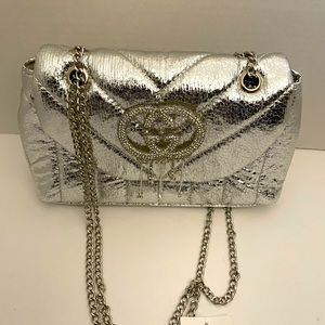 Metallic shoulder bag